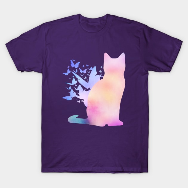 Cat butterfly T-Shirt by bookyo